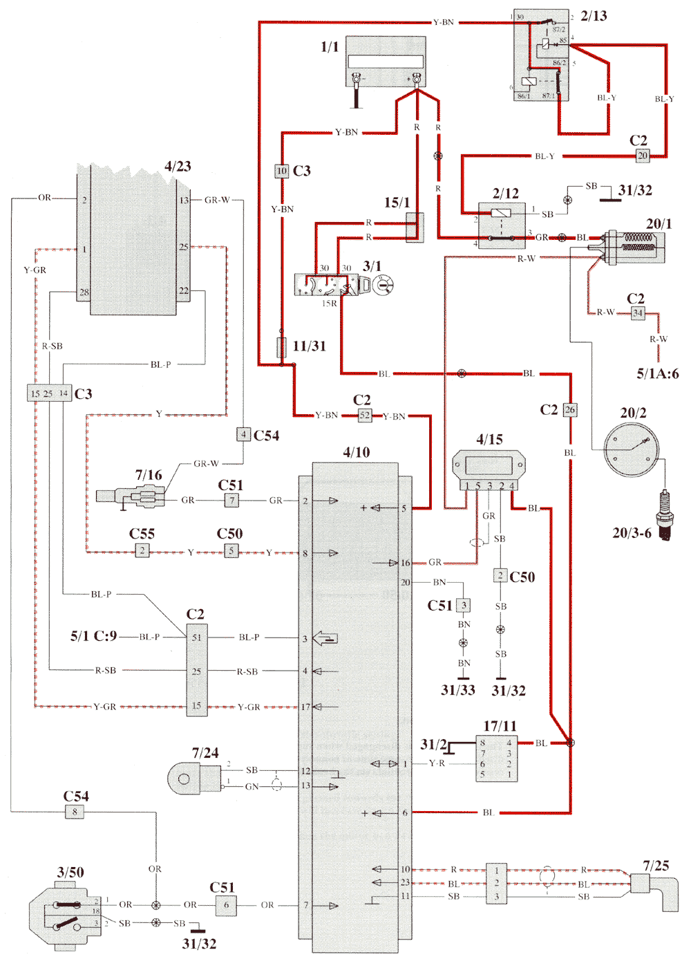 Distributor ignition ( DI ) system EZ116K ( B230GT )