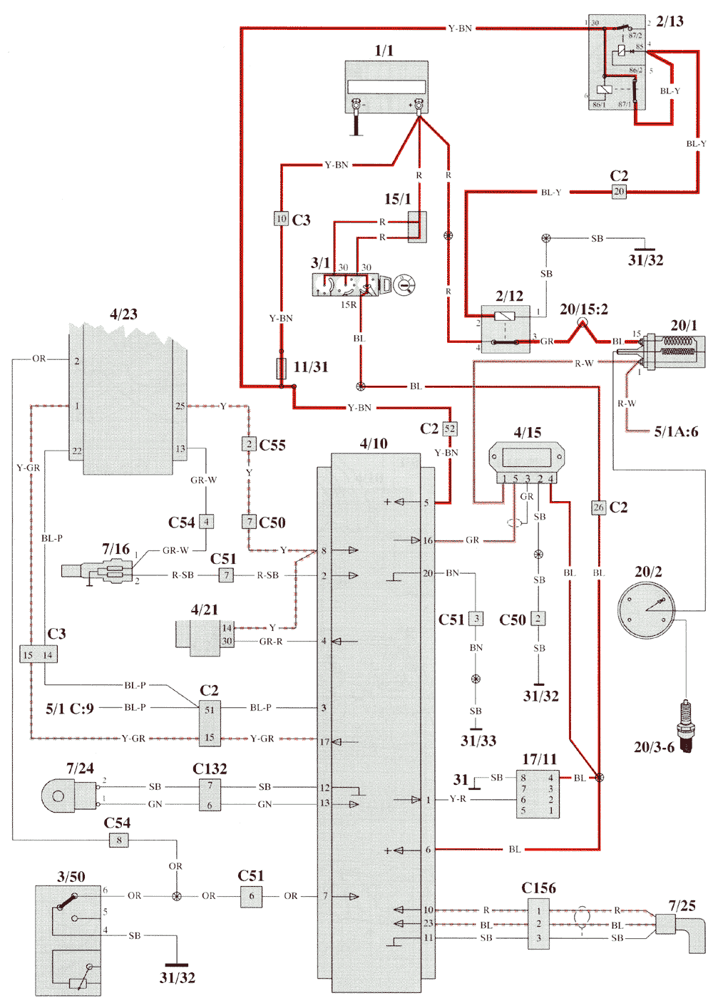 Distributor ignition ( DI ) system EZ116K ( B230FT )