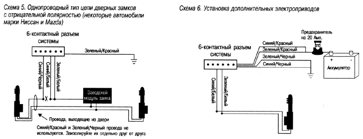 Схема подключения замков дверей
