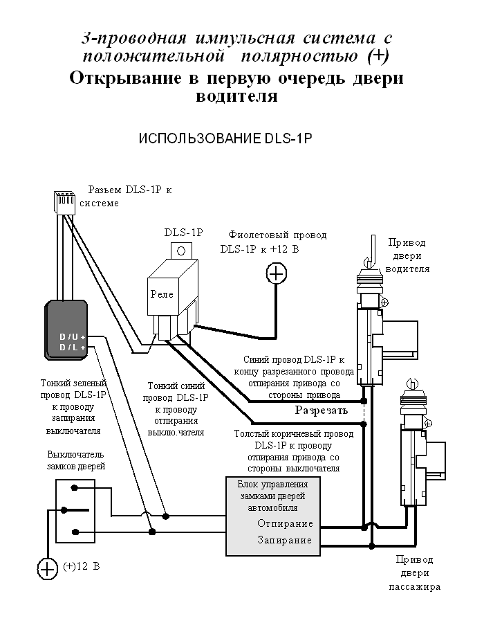 3-проводная импульсная система с положительной полярностью (+)