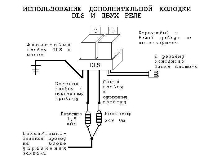 ИСПОЛЬЗОВАНИЕ ДОПОЛНИТЕЛЬНОЙ КОЛОДКИ DLS И ДВУХ РЕЛЕ
