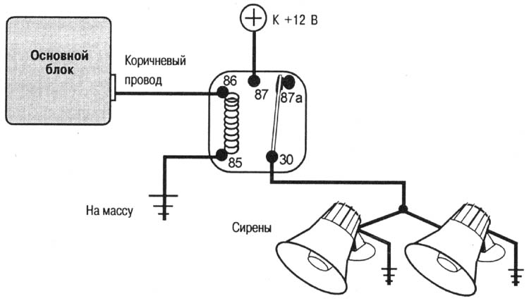 Использование реле при установке нескольких сирен